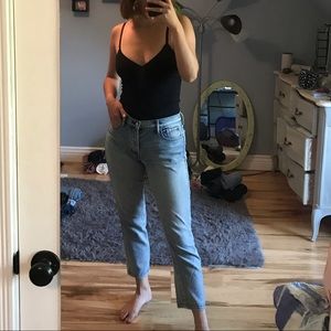 Pacsun mom jeans, medium wash.